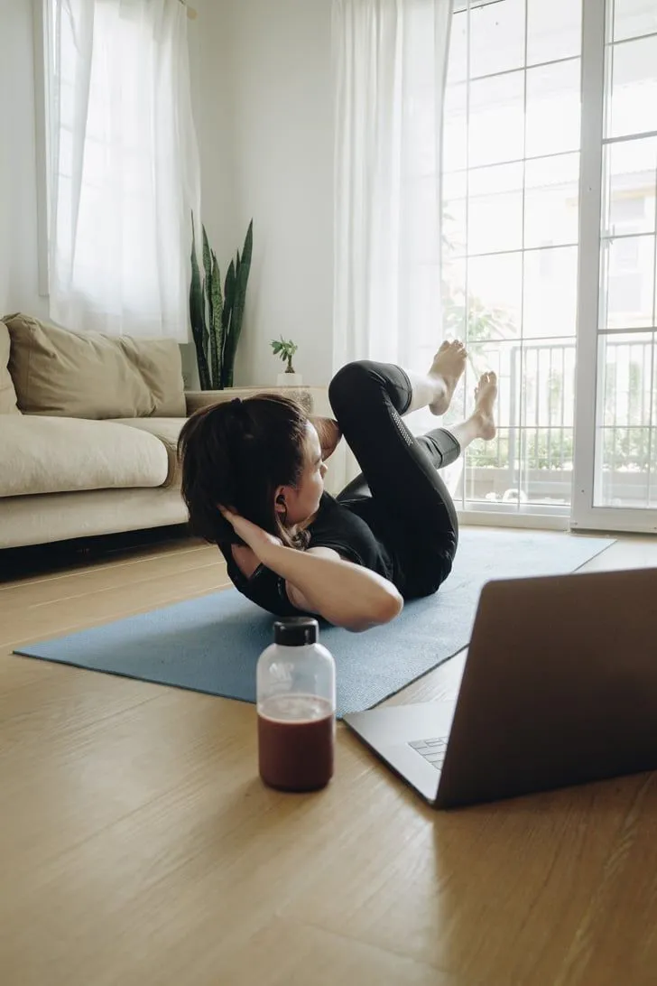 Calm stretching environment with natural light